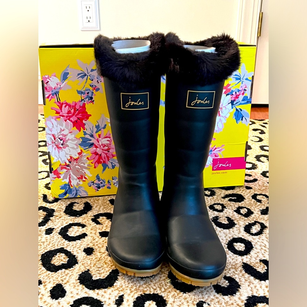 Joules X Downton Black Rain-boots